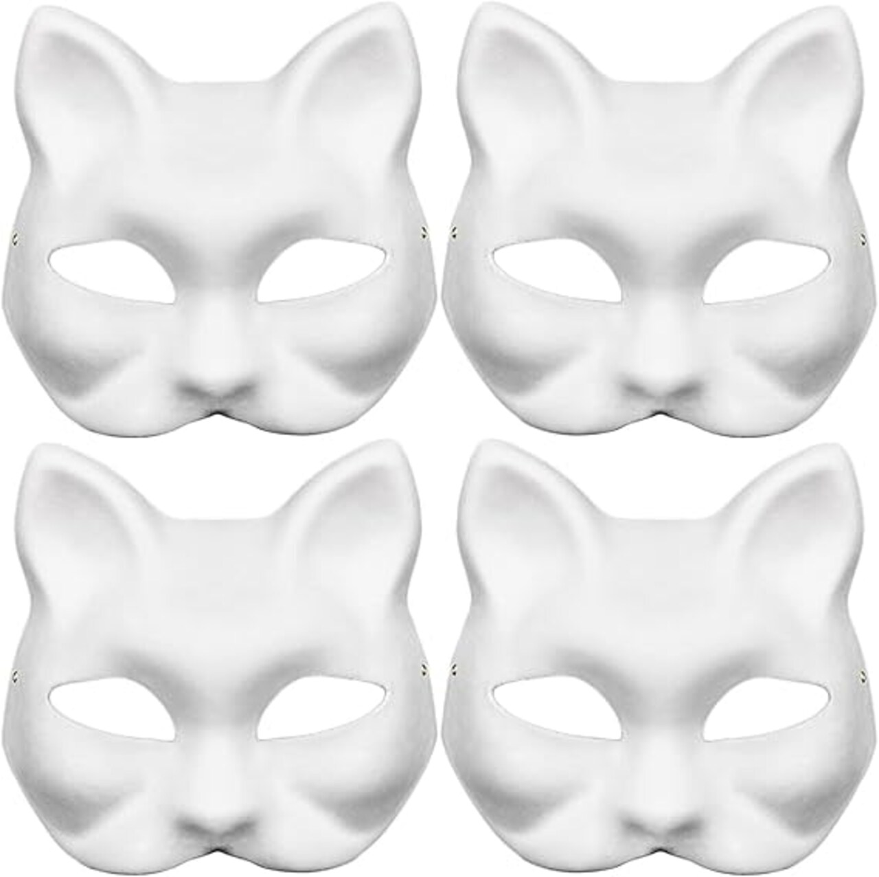 White Craft Mask Pulp Blank Paintable Mask for Halloween Costume